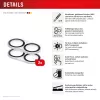 Displex Full Cover kameros objektyvo stiklas iPhone 16/16 Plus/17, 10H, pilna kameros apsauga, greitas montavimas, 2 vnt.