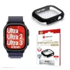 Ekrano apsauga PanzerGlass Displex 10H, skirta Apple Watch Ultra 3/Ultra 2/Ultra (49 mm), visą korpusą dengianti, IP68, užsegama, juoda matinė