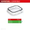 PanzerGlass Displex 10H grūdinto stiklo pilno korpuso dėklas Apple Watch SE/SE2/SE3 44mm, IP68, užsegamas, permatomas