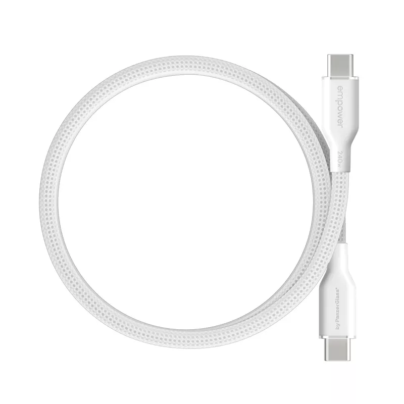 PanzerGlass empower™ by ® Magnetic 240W USB-C į USB-C kabelis | USB 2.0 | 1,5 m | Sidabrinė balta