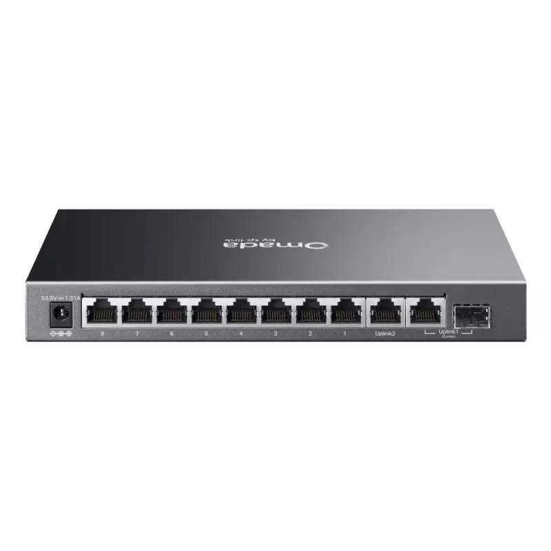 TP-Link Omada ES210GP tinklo komutatorius Valdomas L2 Gigabit Ethernet (10/100/1000) Power over Ethernet (PoE) DIN bėgelis Juoda