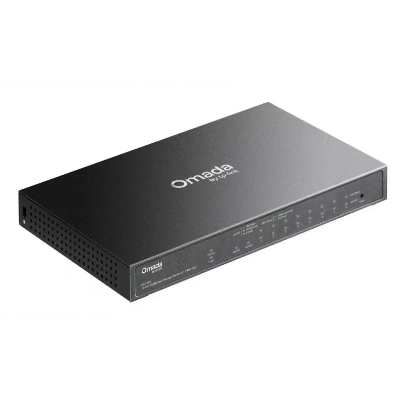 TP-Link Omada ES210GP tinklo komutatorius Valdomas L2 Gigabit Ethernet (10/100/1000) Power over Ethernet (PoE) DIN bėgelis Juoda