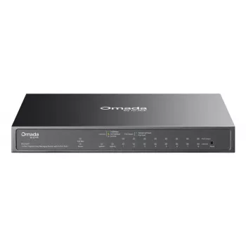 TP-Link Omada ES210GP tinklo komutatorius Valdomas L2 Gigabit Ethernet (10/100/1000) Power over Ethernet (PoE) DIN bėgelis Juoda