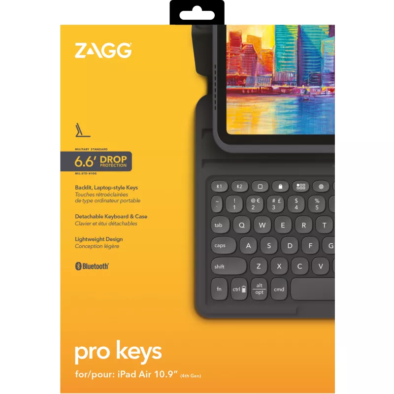 ZAGG klaviatūra Pro Keys-Apple-iPad 10.9-Juoda/Pilka-Vokiška