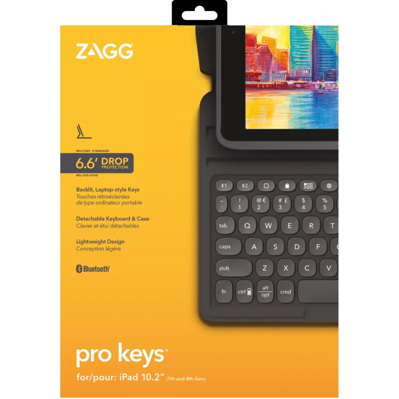 Klaviatūra ZAGG Pro Keys Apple iPad 10.2 Juoda/Pilka Vokiška