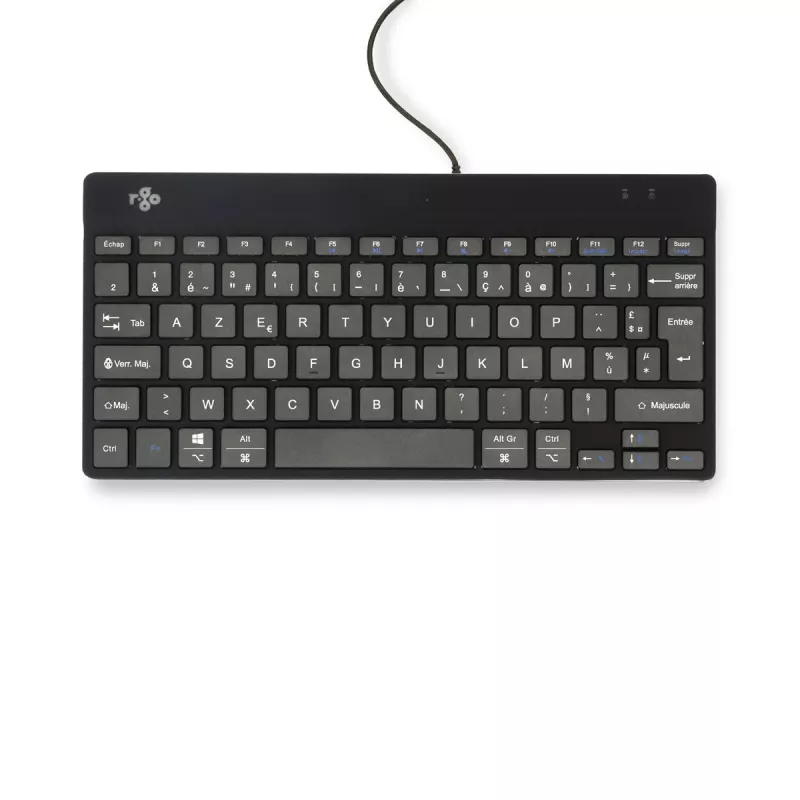 Ergonominė klaviatūra R-Go Tools R-Go Compact Break, kompaktiška klaviatūra su pertraukų programine įranga, AZERTY (FR), laidinė, juoda
