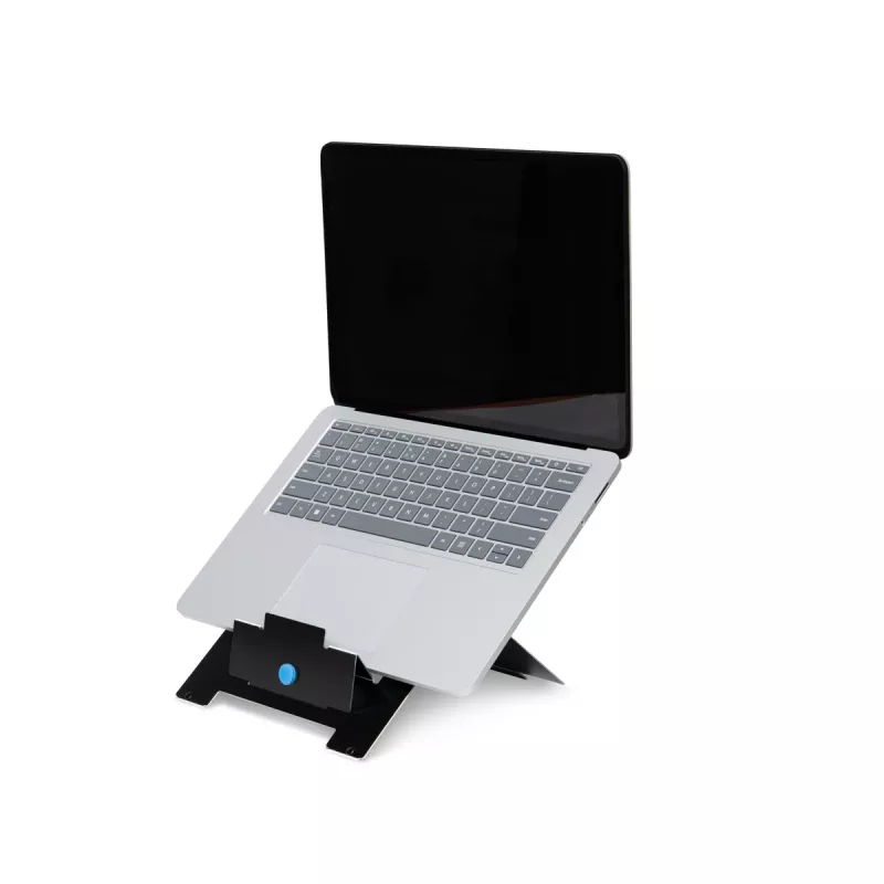 “R-Go Tools” nešiojamojo kompiuterio stovas “R-Go Riser Flexible”, reguliuojamas sulankstomas nešiojamojo kompiuterio pakėlimo stovas, ergonomiškas, “Hylite” aliuminis, juodas
