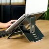 “R-Go Tools” nešiojamojo kompiuterio stovas “R-Go Riser Flexible”, reguliuojamas sulankstomas nešiojamojo kompiuterio pakėlimo stovas, ergonomiškas, “Hylite” aliuminis, juodas