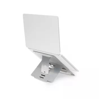 R-Go Tools Laptop stovas R-Go Riser Flexible, reguliuojamas sulankstomas nešiojamojo kompiuterio stovas, ergonomiškas, Hylite aliuminis, sidabrinis
