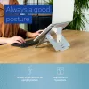 R-Go Tools Laptop stovas R-Go Riser Flexible, reguliuojamas sulankstomas nešiojamojo kompiuterio stovas, ergonomiškas, Hylite aliuminis, sidabrinis