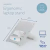 R-Go Tools Laptop stovas R-Go Riser Flexible, reguliuojamas sulankstomas nešiojamojo kompiuterio stovas, ergonomiškas, Hylite aliuminis, sidabrinis