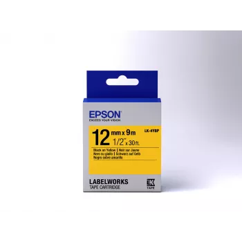 Epson Label Cartridge Pastel LK-4YBP Juoda/Geltona 12mm (9m)