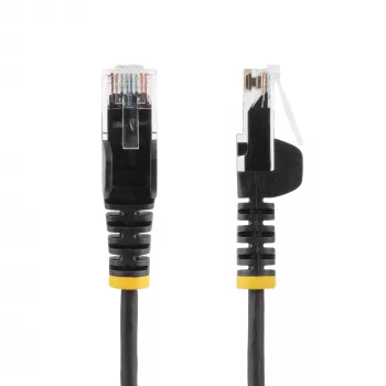StarTech.com 1,5 m CAT6 kabelis – plonas – RJ45 jungtys be užkliuvimų – juodas