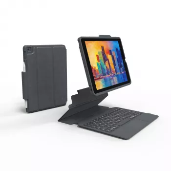 ZAGG klaviatūra Pro Keys su jutikline dalimi-Apple-iPad 10.2-Juoda/Pilka-Vokiška