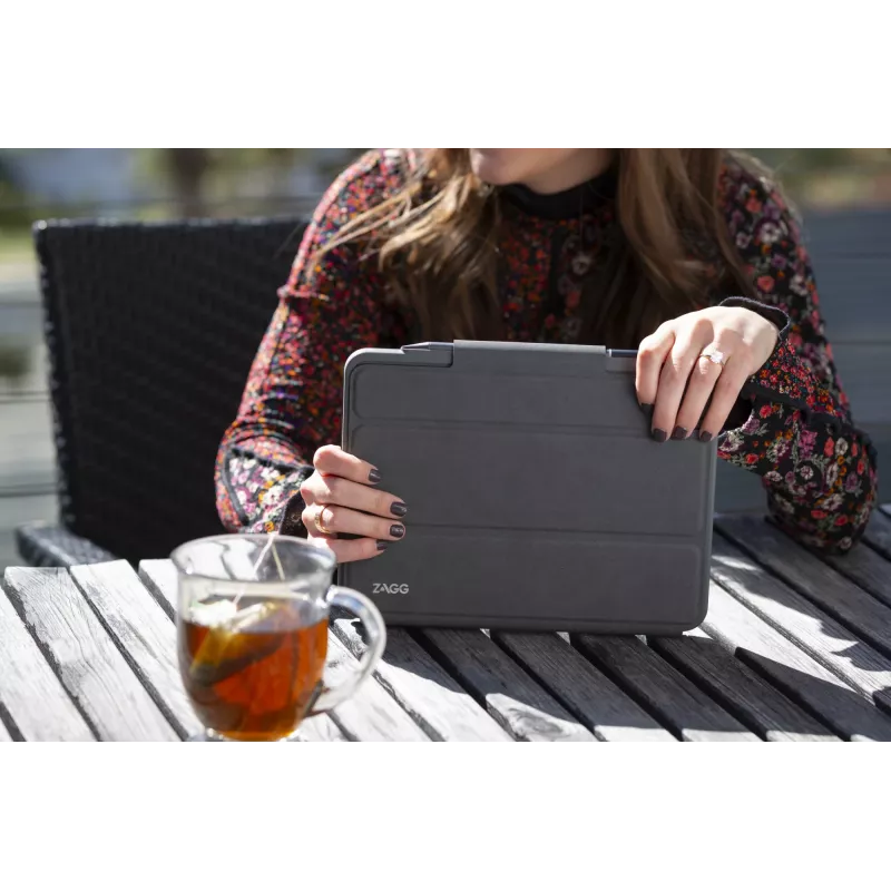 ZAGG klaviatūra Pro Keys su jutikline dalimi-Apple-iPad 10.2-Juoda/Pilka-Vokiška