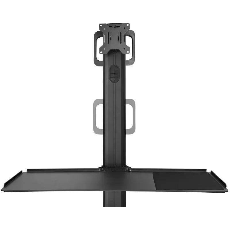 StarTech.com mobilioji darbo stotis su monitoriaus laikikliu, CPU/PC laikikliu, klaviatūros dėklu - ergonomiška, reguliuojamo aukščio stalinė kompiuterių vežimėlis - ratinė mobili stovima darbo stotis