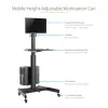 StarTech.com mobilioji darbo stotis su monitoriaus laikikliu, CPU/PC laikikliu, klaviatūros dėklu - ergonomiška, reguliuojamo aukščio stalinė kompiuterių vežimėlis - ratinė mobili stovima darbo stotis
