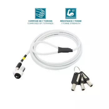 Plonas pasukamas apsauginis užraktas Mobilis 001325 T Lock baltas
