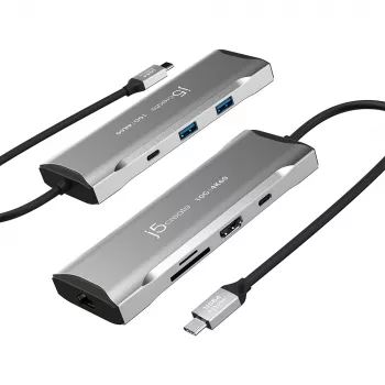 j5create JCD393 4K60 Elite USB-C® 10 Gbps Mini dokas, Space Pilka