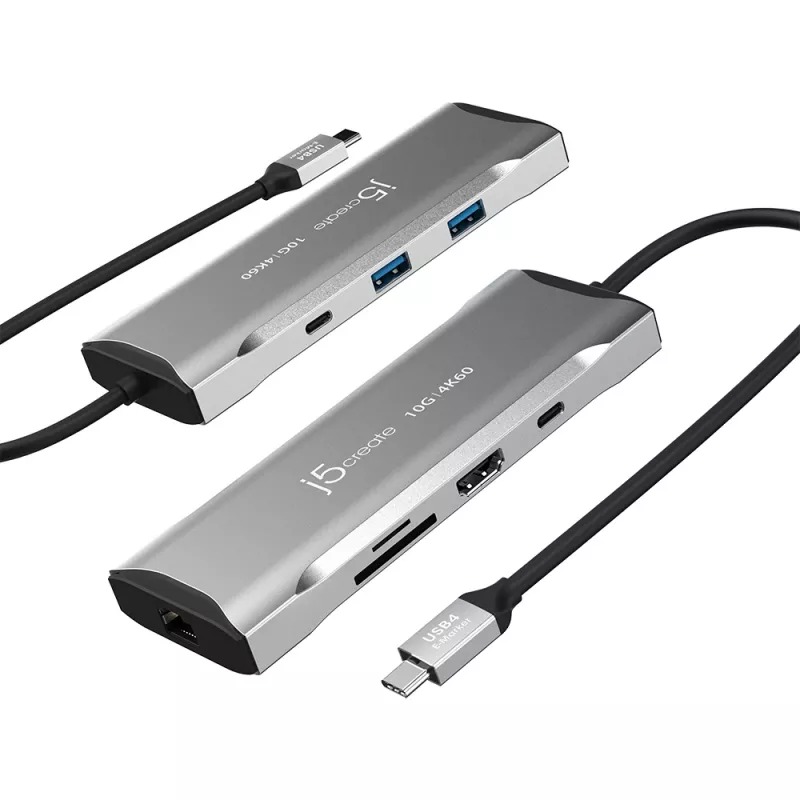 j5create JCD393 4K60 Elite USB-C® 10 Gbps Mini dokas, Space Pilka