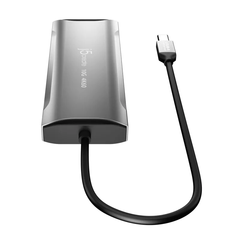 j5create JCD393 4K60 Elite USB-C® 10 Gbps Mini dokas, Space Pilka