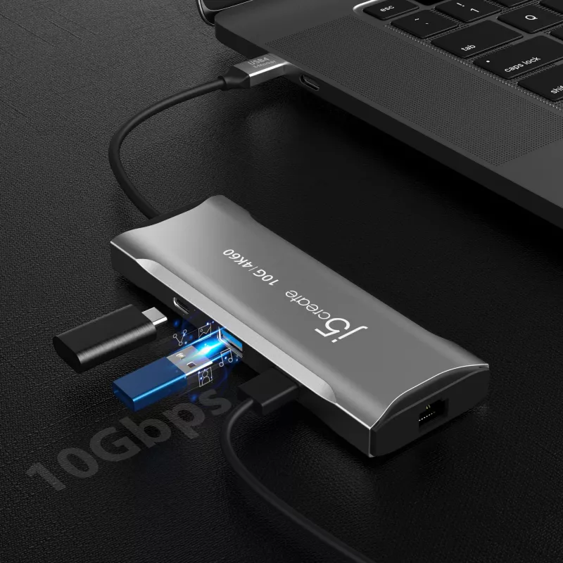 j5create JCD393 4K60 Elite USB-C® 10 Gbps Mini dokas, Space Pilka
