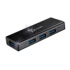 USB Hub j5create JUH340 4 prievadų USB 3.0 juodas aliuminis