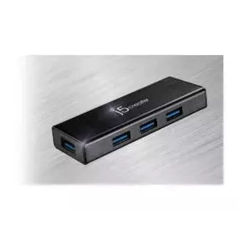 USB Hub j5create JUH340 4 prievadų USB 3.0 juodas aliuminis