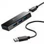 USB Hub j5create JUH340 4 prievadų USB 3.0 juodas aliuminis