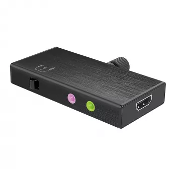 j5create JVA02 tiesioginio fiksavimo adapteris HDMI™ į USB-C™ su maitinimo tiekimu, juodas