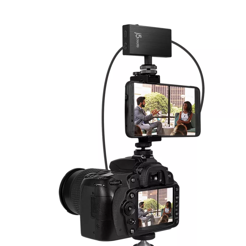 j5create JVA02 tiesioginio fiksavimo adapteris HDMI™ į USB-C™ su maitinimo tiekimu, juodas
