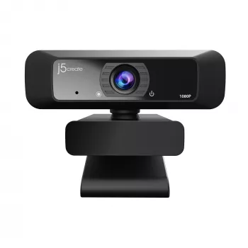 j5create JVCU100 USB™ HD internetinė kamera su 360° pasukimu, 1080p vaizdo fiksavimo raiška, juoda