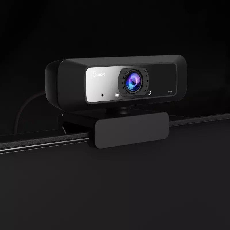 j5create JVCU100 USB™ HD internetinė kamera su 360° pasukimu, 1080p vaizdo fiksavimo raiška, juoda