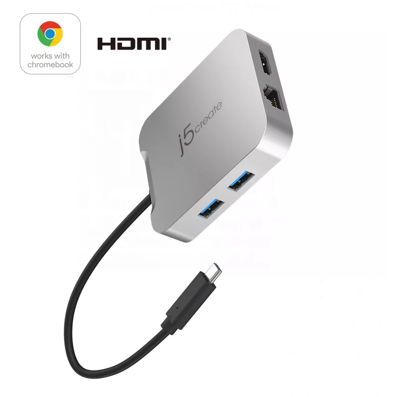 j5create JCD391 4K60 Elite USB-C® PD daugiafunkcis adapteris, sidabrinis