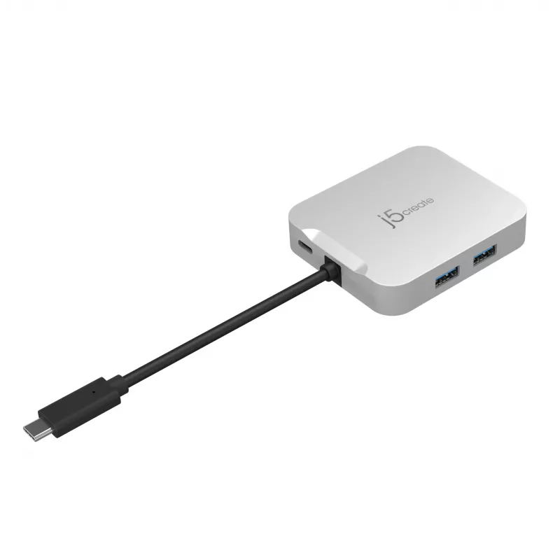 j5create JCD391 4K60 Elite USB-C® PD daugiafunkcis adapteris, sidabrinis