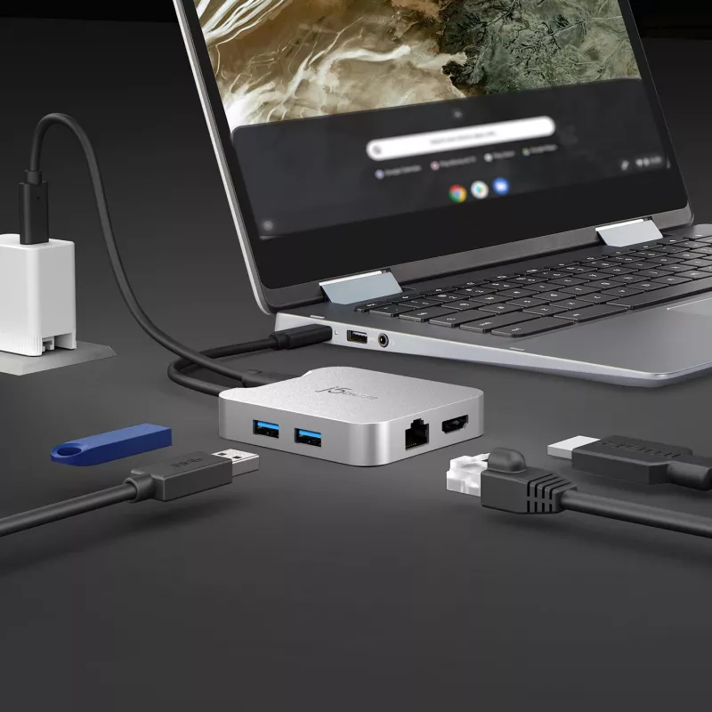j5create JCD391 4K60 Elite USB-C® PD daugiafunkcis adapteris, sidabrinis
