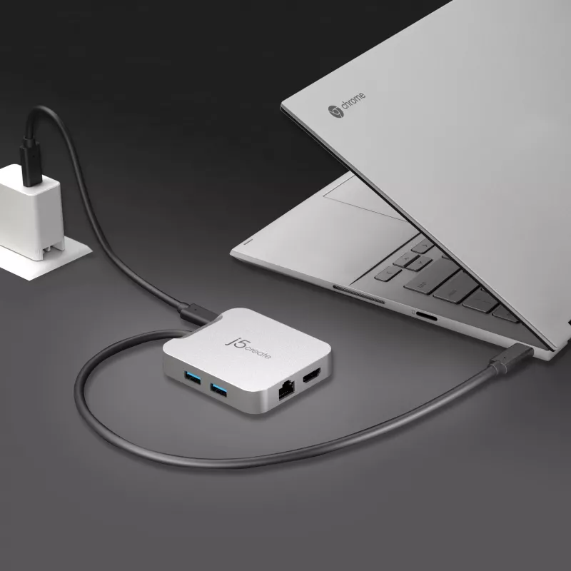 j5create JCD391 4K60 Elite USB-C® PD daugiafunkcis adapteris, sidabrinis