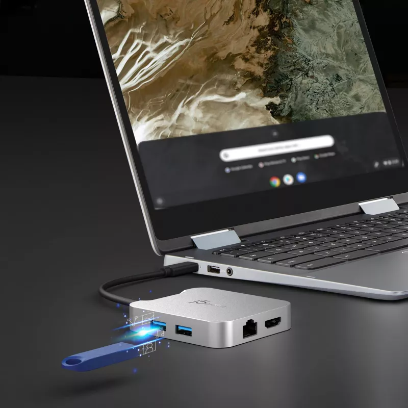 j5create JCD391 4K60 Elite USB-C® PD daugiafunkcis adapteris, sidabrinis