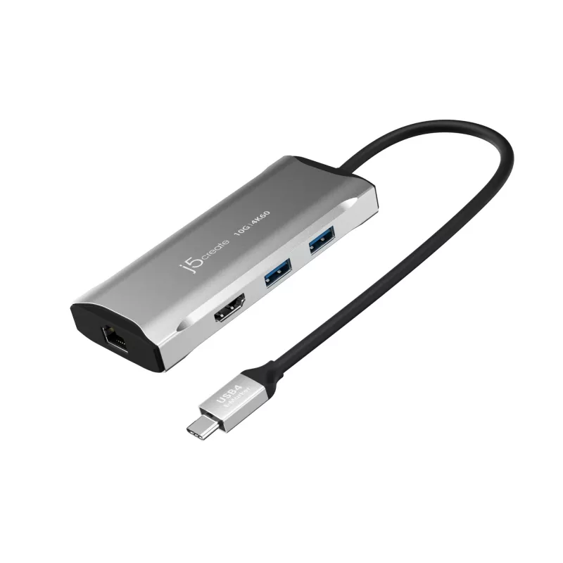 j5create JCD392 4K60 Elite USB-C® 10 Gbps kelioninis dokas, Space Pilka