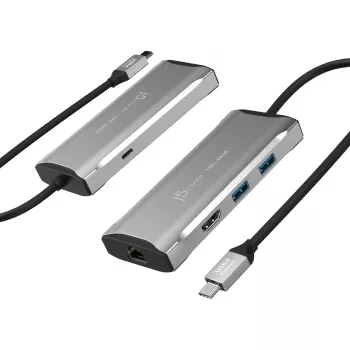 j5create JCD392 4K60 Elite USB-C® 10 Gbps kelioninis dokas, Space Pilka