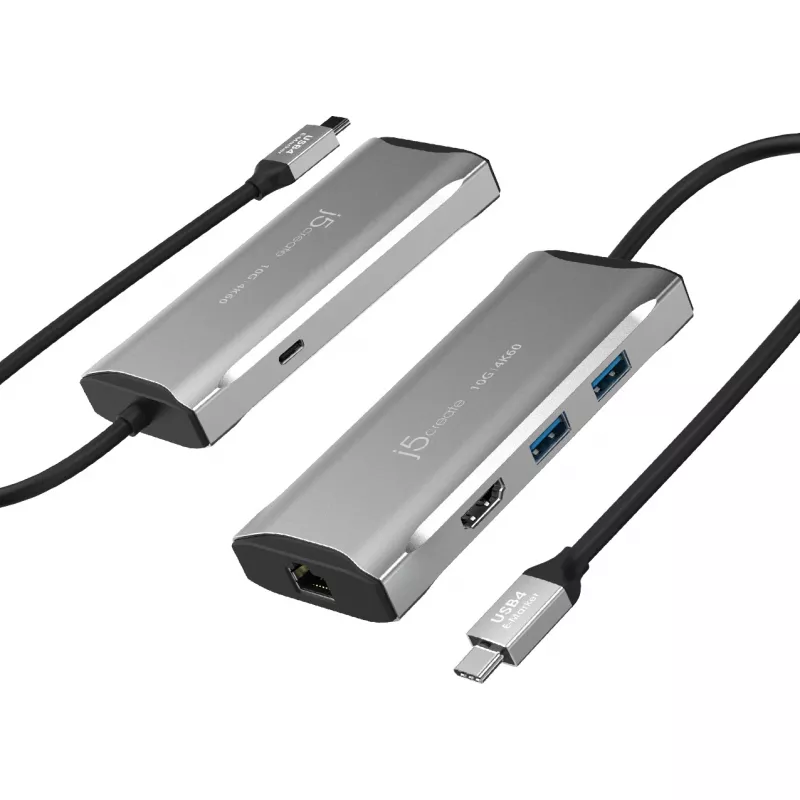 j5create JCD392 4K60 Elite USB-C® 10 Gbps kelioninis dokas, Space Pilka