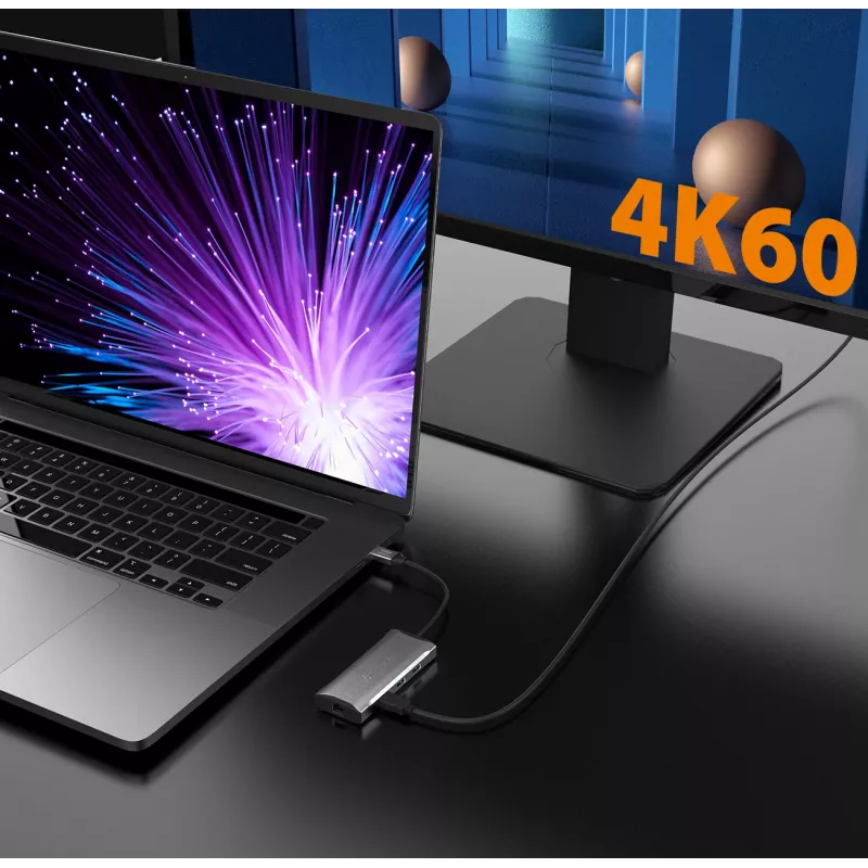 j5create JCD392 4K60 Elite USB-C® 10 Gbps kelioninis dokas, Space Pilka