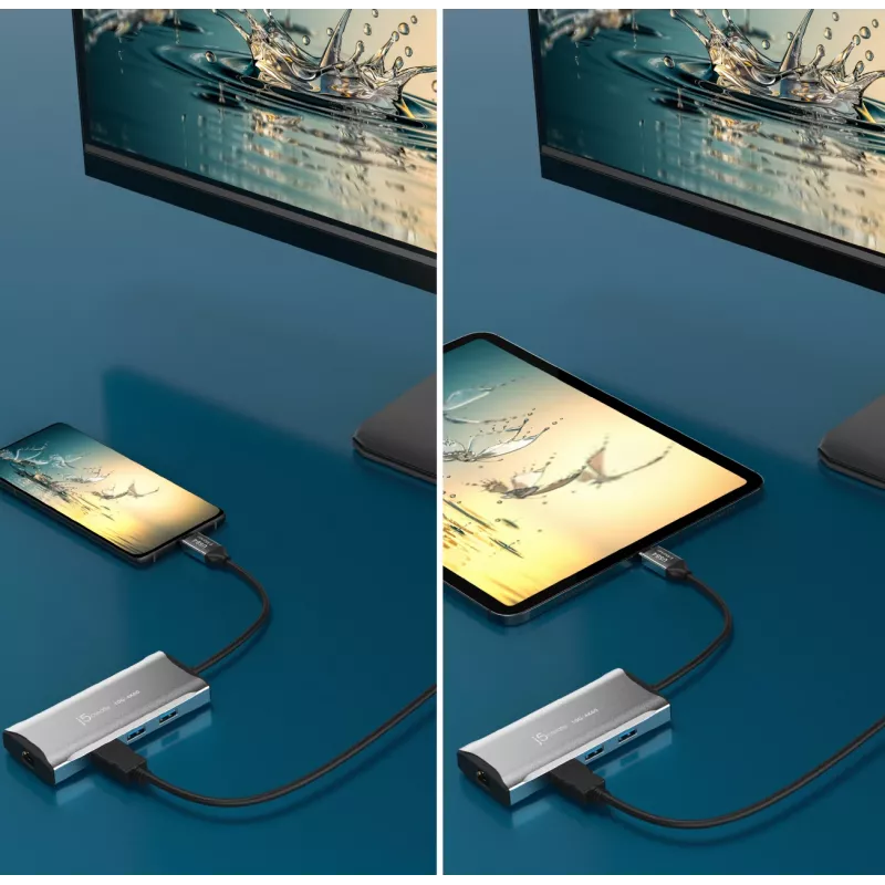 j5create JCD392 4K60 Elite USB-C® 10 Gbps kelioninis dokas, Space Pilka