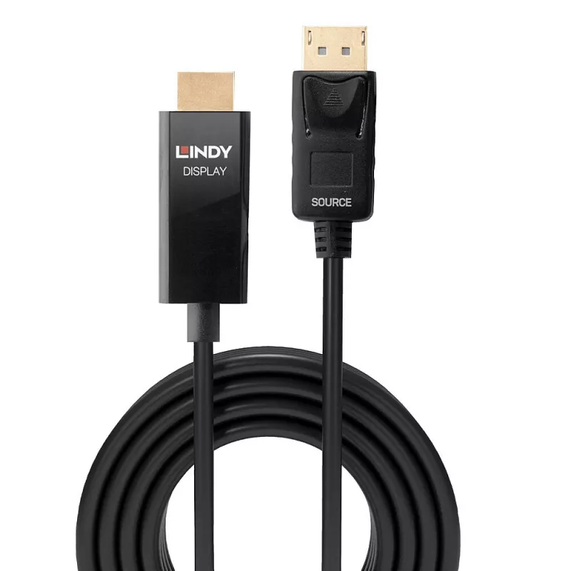 Lindy 5 m DP į HDMI adapterio kabelis su HDR DisplayPort HDMI