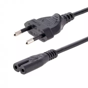 „StarTech.com“ 3 m maitinimo laidas nešiojamajam kompiuteriui, EU kištukas į C7, 2,5 A 250 V, 18AWG, pakaitinis laidas nešiojamajam kompiuteriui, spausdintuvo maitinimo kabelis, nešiojamojo kompiuterio įkroviklio laidas, maitinimo bloko laidas, juodas