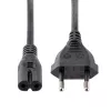 „StarTech.com“ 3 m maitinimo laidas nešiojamajam kompiuteriui, EU kištukas į C7, 2,5 A 250 V, 18AWG, pakaitinis laidas nešiojamajam kompiuteriui, spausdintuvo maitinimo kabelis, nešiojamojo kompiuterio įkroviklio laidas, maitinimo bloko laidas, juodas