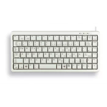 CHERRY Compact klaviatūra, QWERTY, 83 klavišai, Combi USB/PS2, šviesiai pilka
