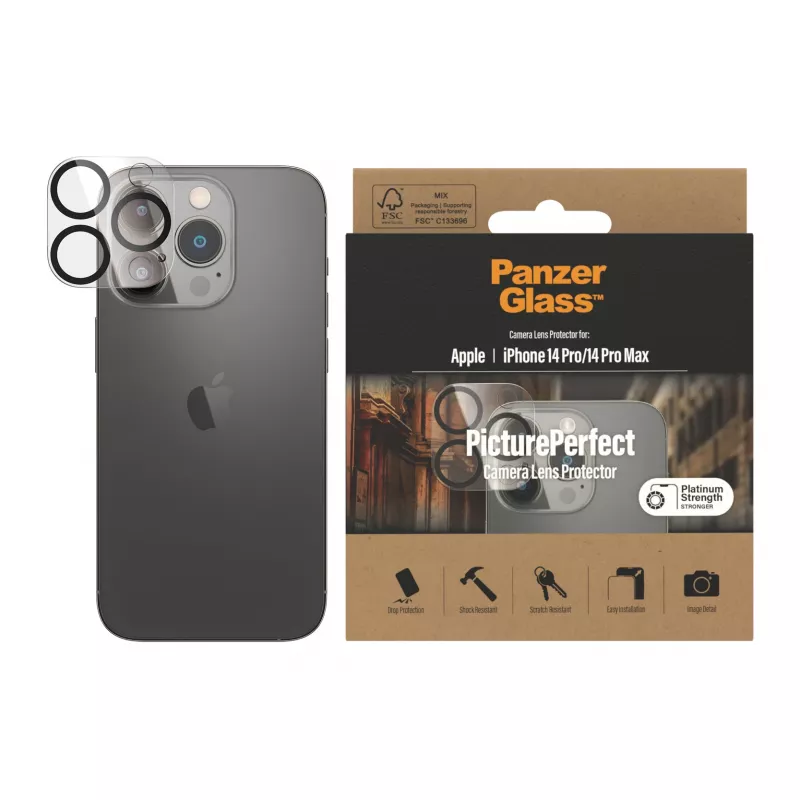 Fotoaparato objektyvo apsauga PanzerGlass Apple iPhone 14 Pro 14 Pro Max atspari įbrėžimams smūgiams