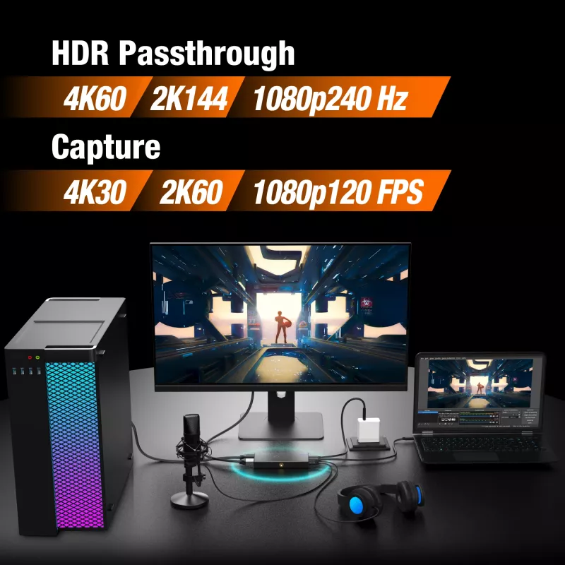 j5create JVA14-N 4K žaidimų fiksavimo stotis USB 3.2 Gen 1 4K30 FPS