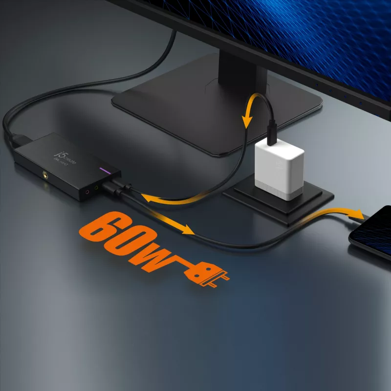 j5create JVA14-N 4K žaidimų fiksavimo stotis USB 3.2 Gen 1 4K30 FPS